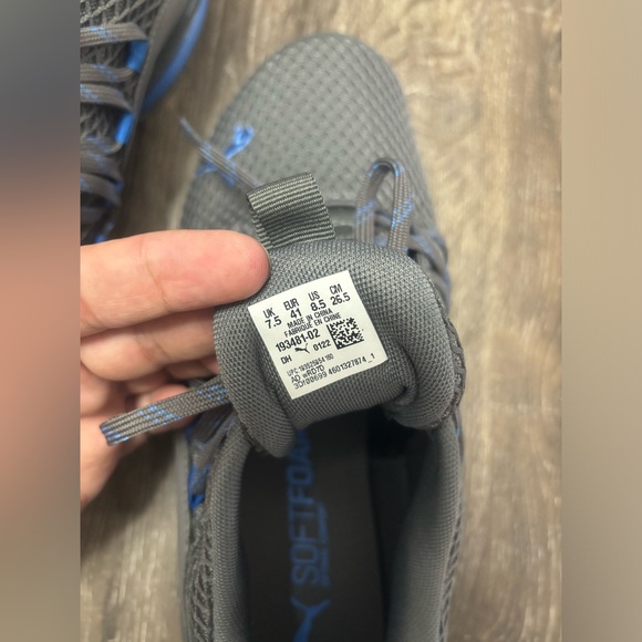 PUMA AXELION SPARK LOW TRAINERS SPORTS SNEAKERS MEN SHOES GREY/BLUE - Picture 4 of 11